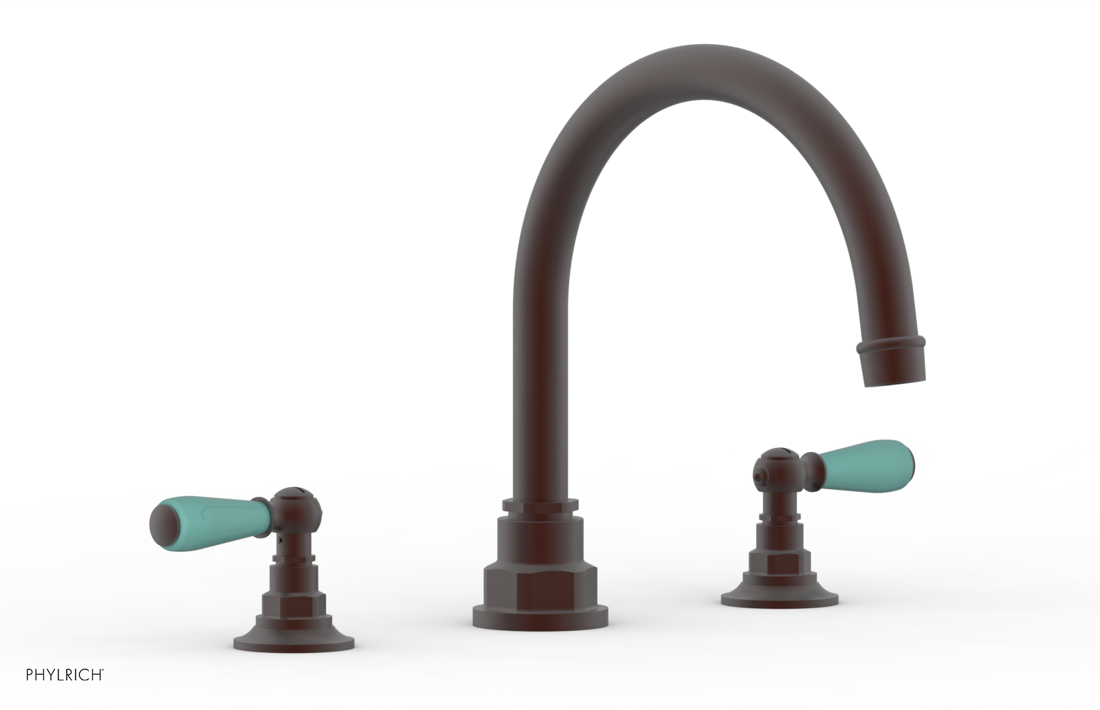 Jamestown Deck Tub Set with Lever Handles & Turquoise Accents - 41
