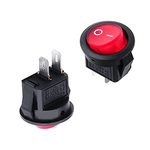 2Pcs 2 Position 2 Pin Red 250V/3A 125V/6A