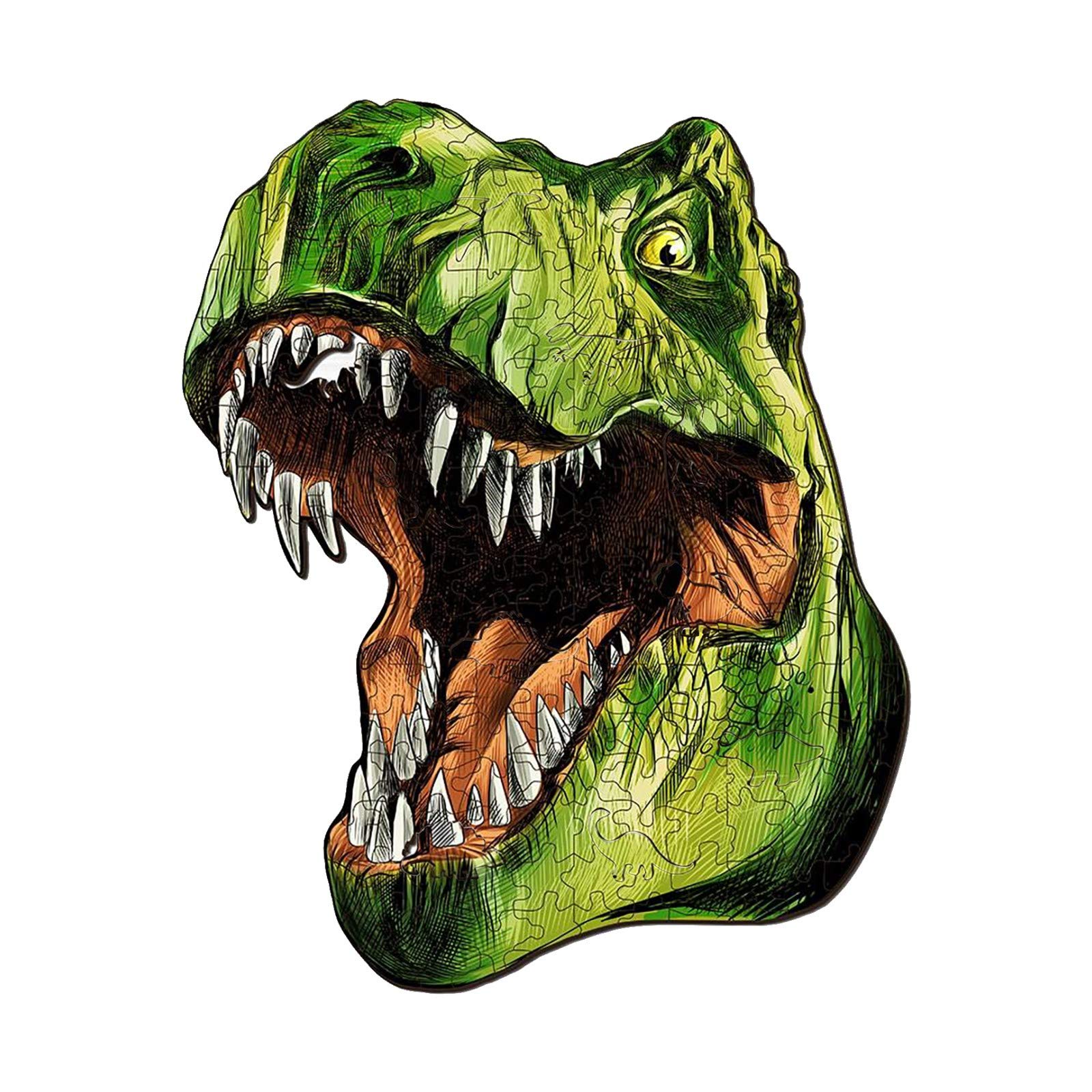 OLOPE Dinosaur Wooden Puzzle - 156 Unique Shape Pieces Animal Puzzle for Adults & Kids - Educational Brain Teaser Toy - Perfect Christmas Gift & Family Game Night Activity for Home, School, or Office