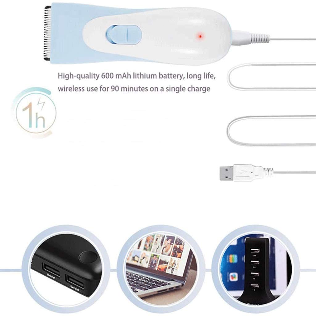 FLaig Rechargeable Electric Baby Hair Clipper - Ultra Quiet Kids & Pet Hair Trimmer with Washable Blade - Green | Perfect for Newborns, Toddlers & Small Pets at Home