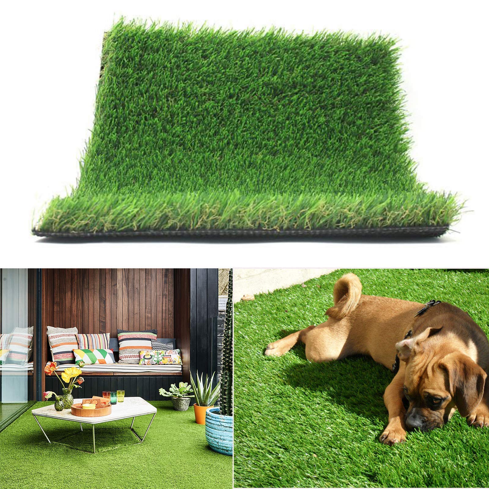 Premium Realistic Thick Artificial Grass Turf - 8FT x 11FT Synthetic Lawn Mat for Indoor/Outdoor Use - Perfect for Garden, Landscape, Patio, Balcony & Play Areas - Soft Fake Grass Rug for Pets, Kids & Decoration