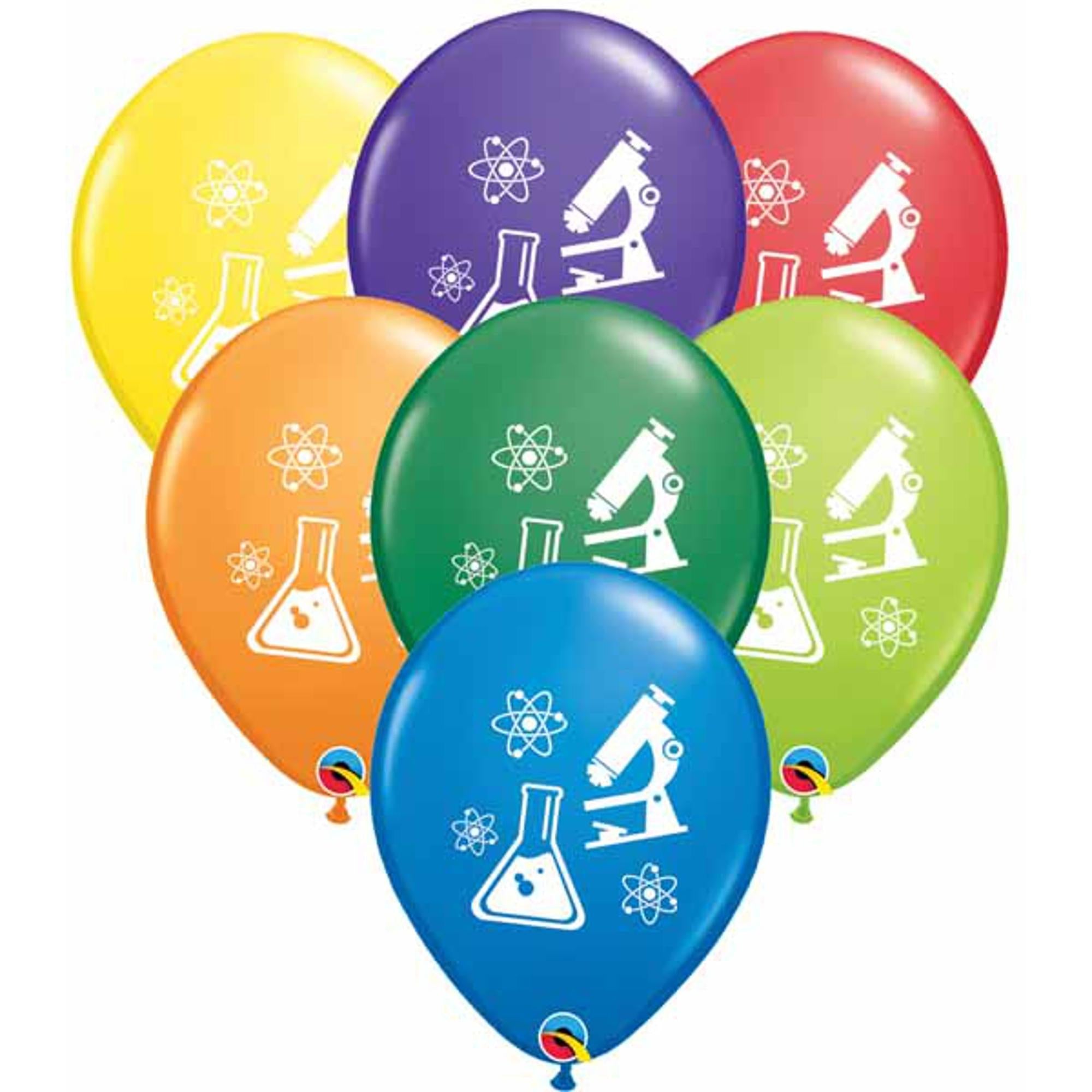 Mad Science Carnival Balloons 50 Pack - Colorful Latex Balloons for Birthday Parties, Science Themed Events & Carnival Decorations