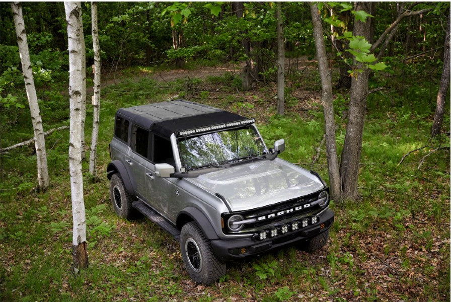 2021-2023 Ford Bronco Baja Designs Onx6+ 50-Inch LED Light Bar Kit with Uplifter Roof Mount - Off-Road Lighting for Adventure & Night Driving