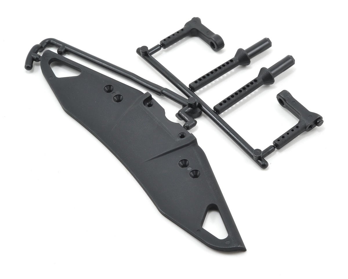 Mugen Seiki Front Bumper & Body Mount Set for RC Cars - High-Performance Upgrade Parts for Off-Road Racing and Crawling