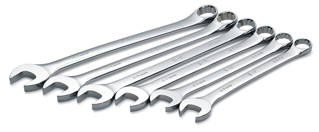 6-Piece 12-Point SuperKrome Metric Combination Wrench Set - Professional Grade Tool Kit for Automotive Repair, Machinery Maintenance & DIY Projects
