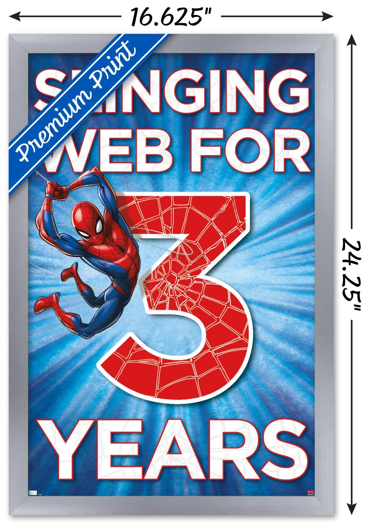 Marvel Spider-Man Happy 3rd Birthday Wall Poster - 22.4