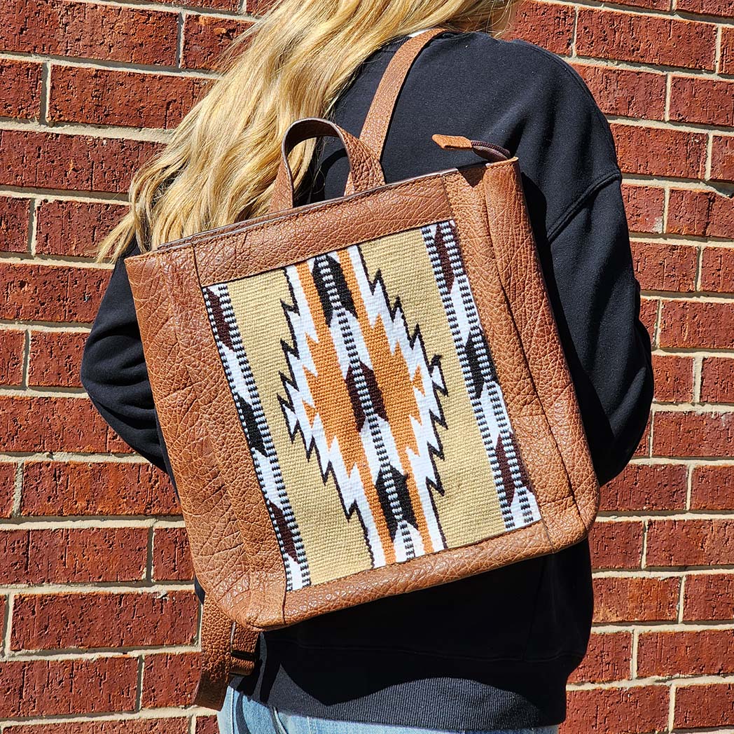 American Darling Genuine Leather Aztec Backpack - Stylish & Durable for Travel, School & Everyday Use
