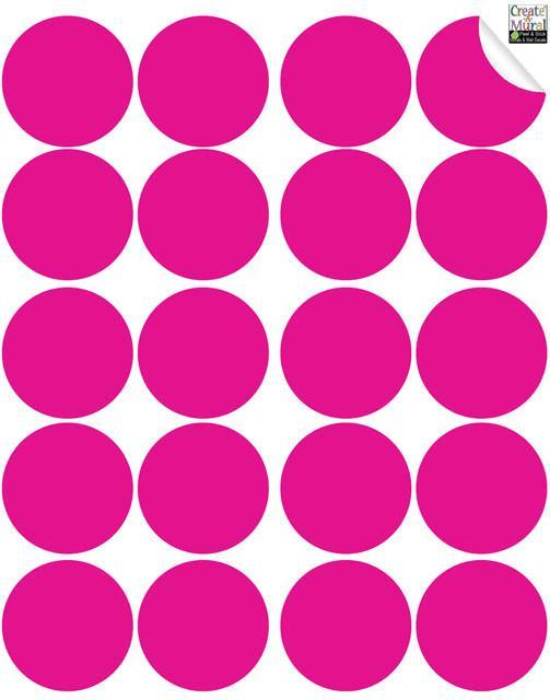 Hot Pink Wall Dot Decals - Self-Adhesive Dots for Room Decor, Nursery, Kids Bedroom & Office - Easy Peel & Stick Wall Stickers for Creative Home Design