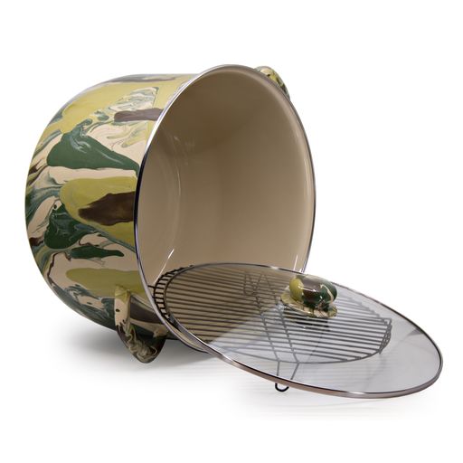 18 Quart Camouflage Enamel Stock Pot - Durable Camping & Outdoor Cooking Pot for Boiling, Stewing & Canning - Perfect for Camping Trips, Picnics & Home Kitchen Use