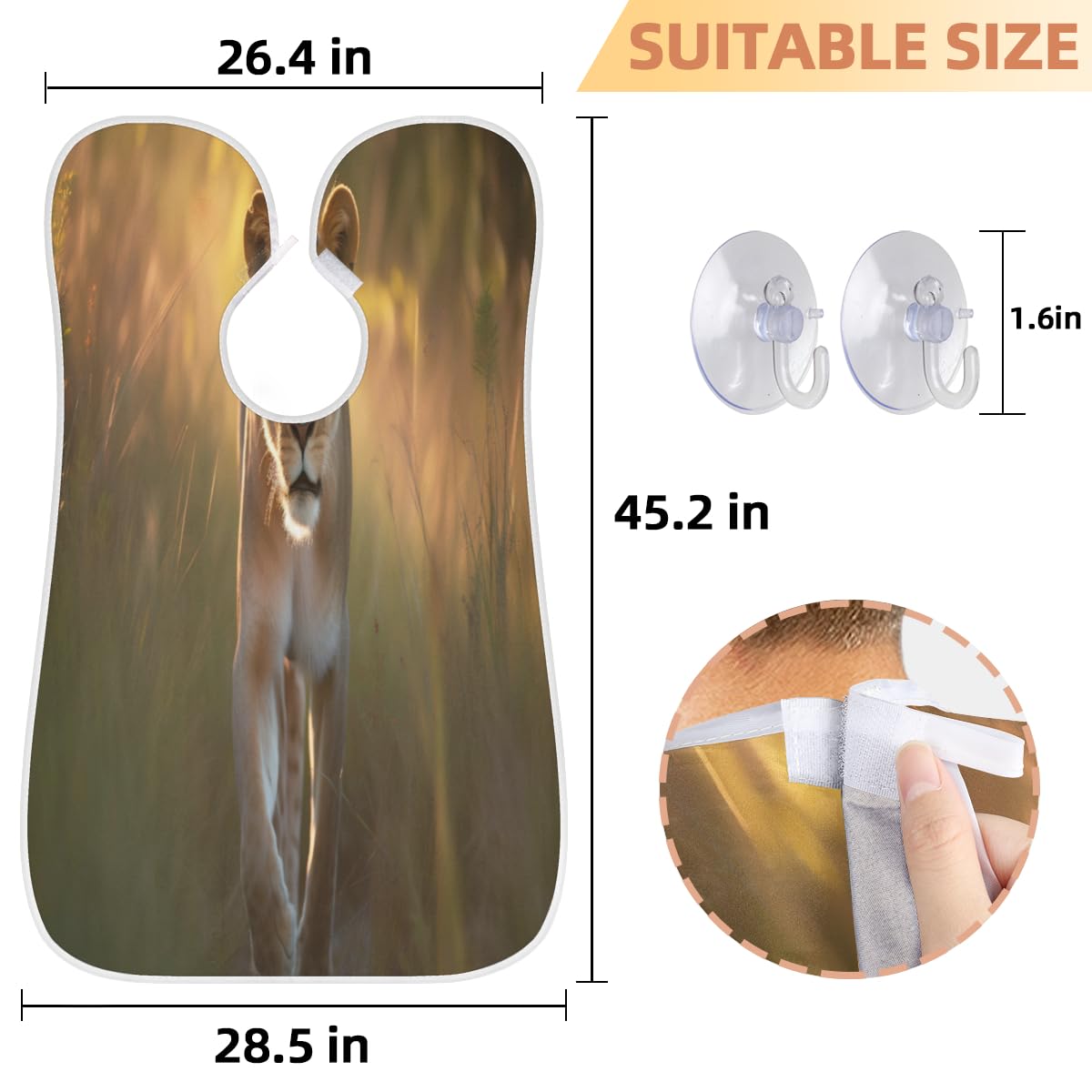 Men's Lion Animal Sunshine Beard Shaving Bib - Waterproof Hair Dye Apron for Barbers & Stylists, Makeup Artist Cape, Sink Hair Catcher - Perfect for Home Grooming, Salon Use & Beard Trimming Gifts
