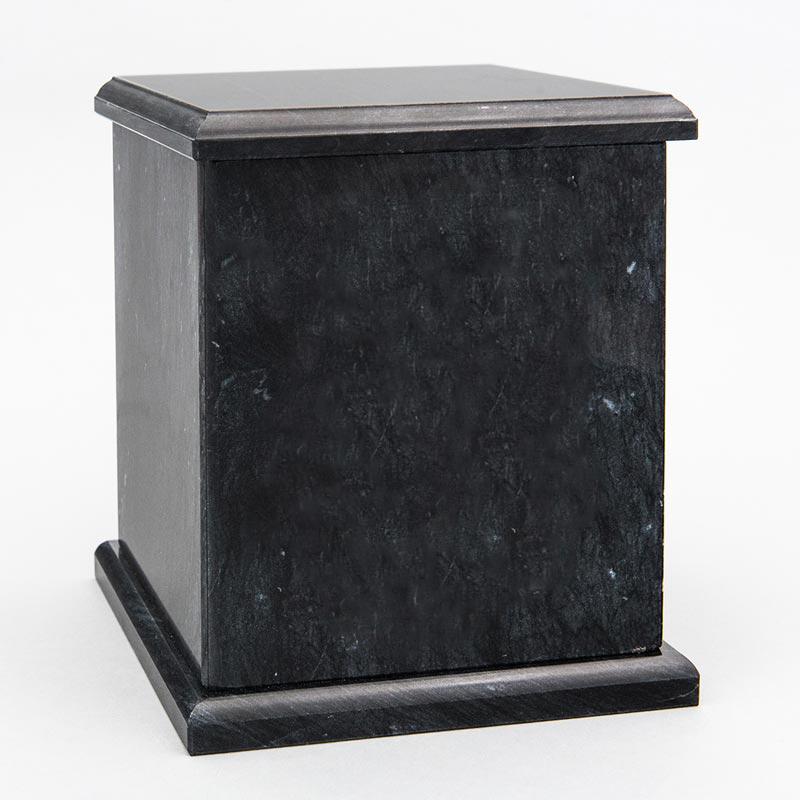**Evermore Square Black Natural Marble Cremation Urn - Elegant Memorial Keepsake for Ashes, Perfect for Home Display or Funeral Services**