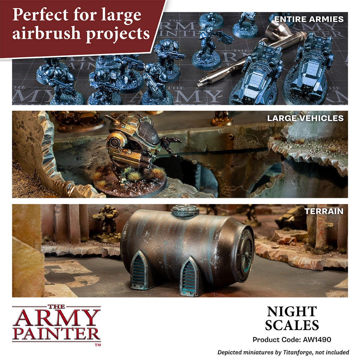 Warpaints Air Metallics: Night Scales - Premium Metallic Paint for Miniatures & Models - Perfect for Warhammer, D&D, and Tabletop Gaming