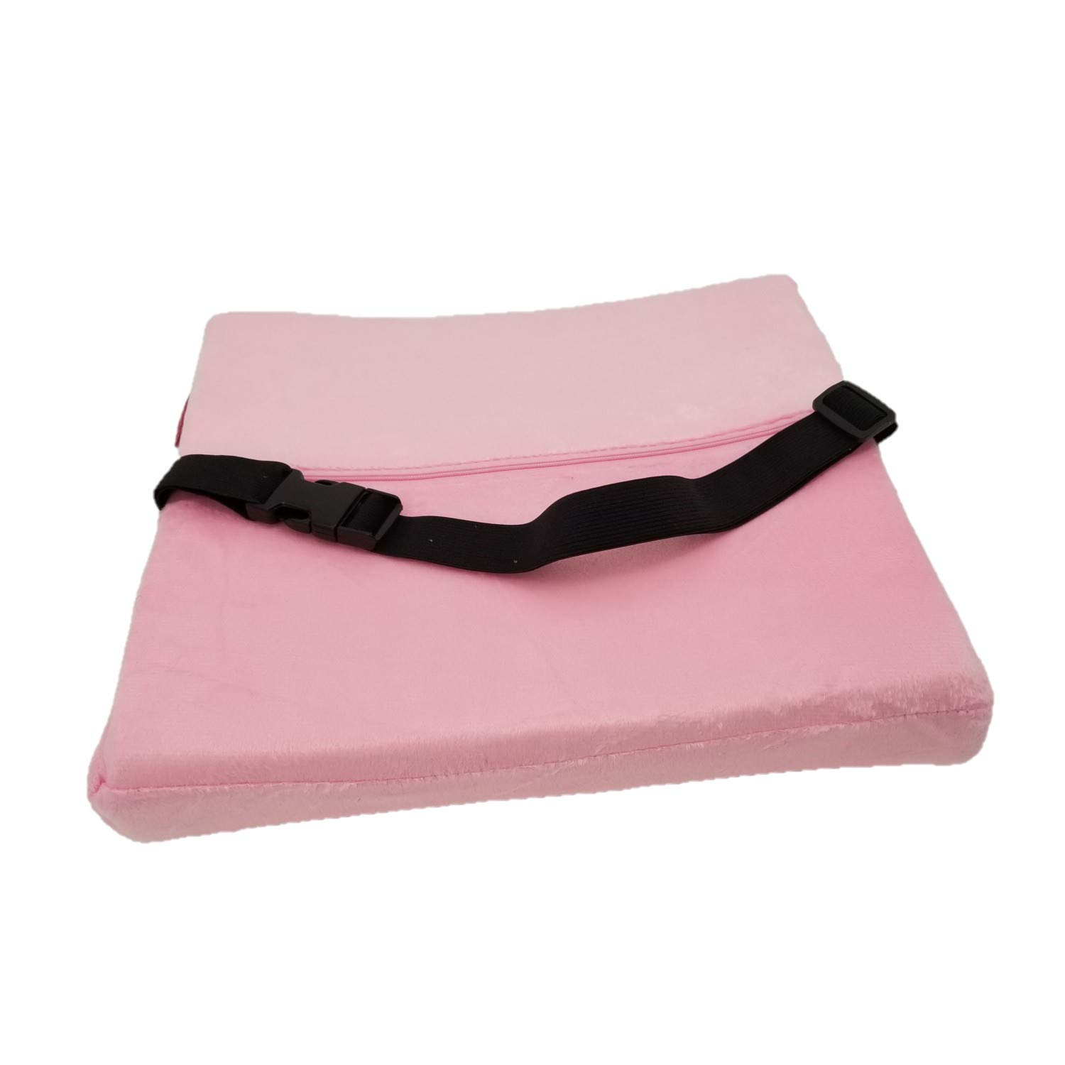 Bookishbunny Ergonomic Memory Foam Lumbar Support Cushion - Comfortable Back Cushion for Office Chair, Car Seat & Home Use with Removable Soft Velvet Cover (Pink) - Relieves Back Pain & Improves Posture for Work, Driving & Relaxation