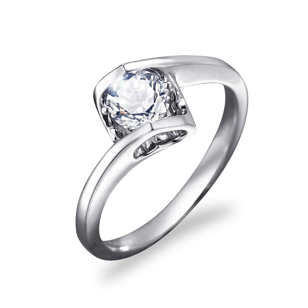 1.25 Carat Moissanite Heart Engagement Ring for Women - White Gold Plated Wedding Band, Promise Ring - Perfect for Proposals, Anniversaries & Romantic Gifts