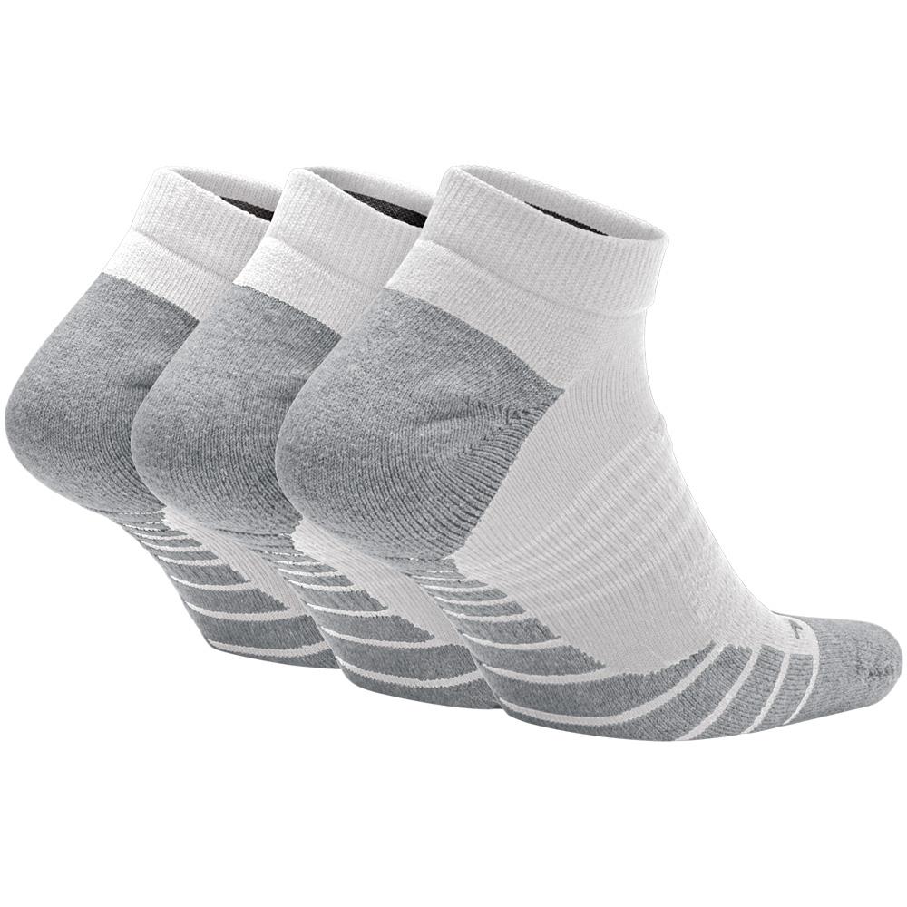 Nike Everyday Max Cushion No Show Socks 3-Pack - White/Wolf Grey - Comfortable Athletic Socks for Running, Gym & Daily Wear