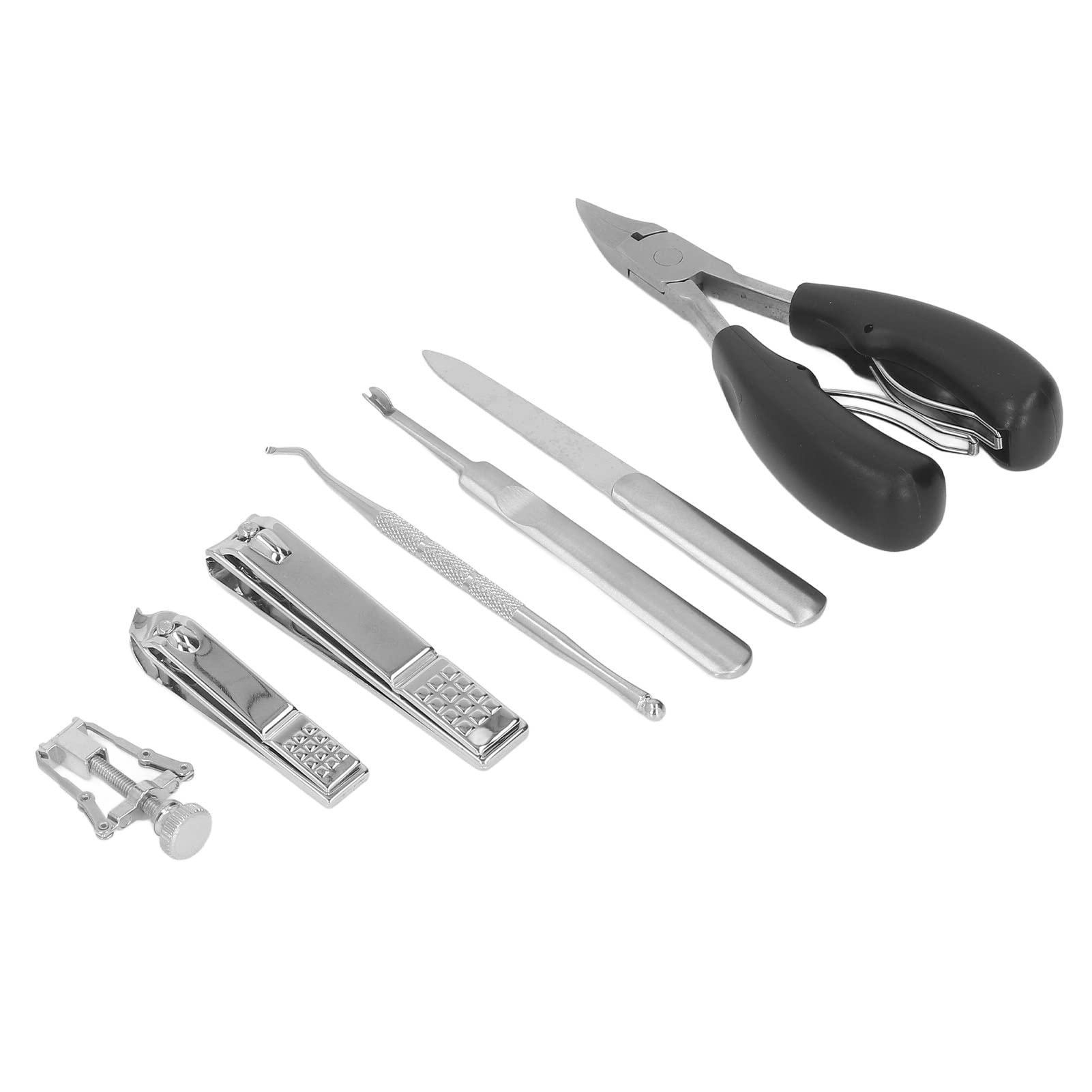 Premium Stainless Steel Toenail Clippers & Ingrown Toenail Removal Kit - 7-Piece Set with Double Spring, Beveled Edge & Nail File - Perfect for Painless Trimming, Ingrown Nail Care & Travel Grooming Essentials