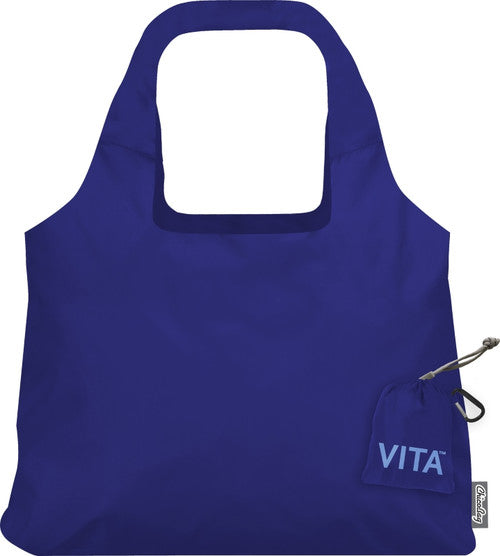 Fenigo ChicoBag Vita Reusable Shopping Tote - Mazarine Blue | Eco-Friendly Grocery Bag for Shopping, Travel & Beach | Compact & Lightweight Foldable Tote