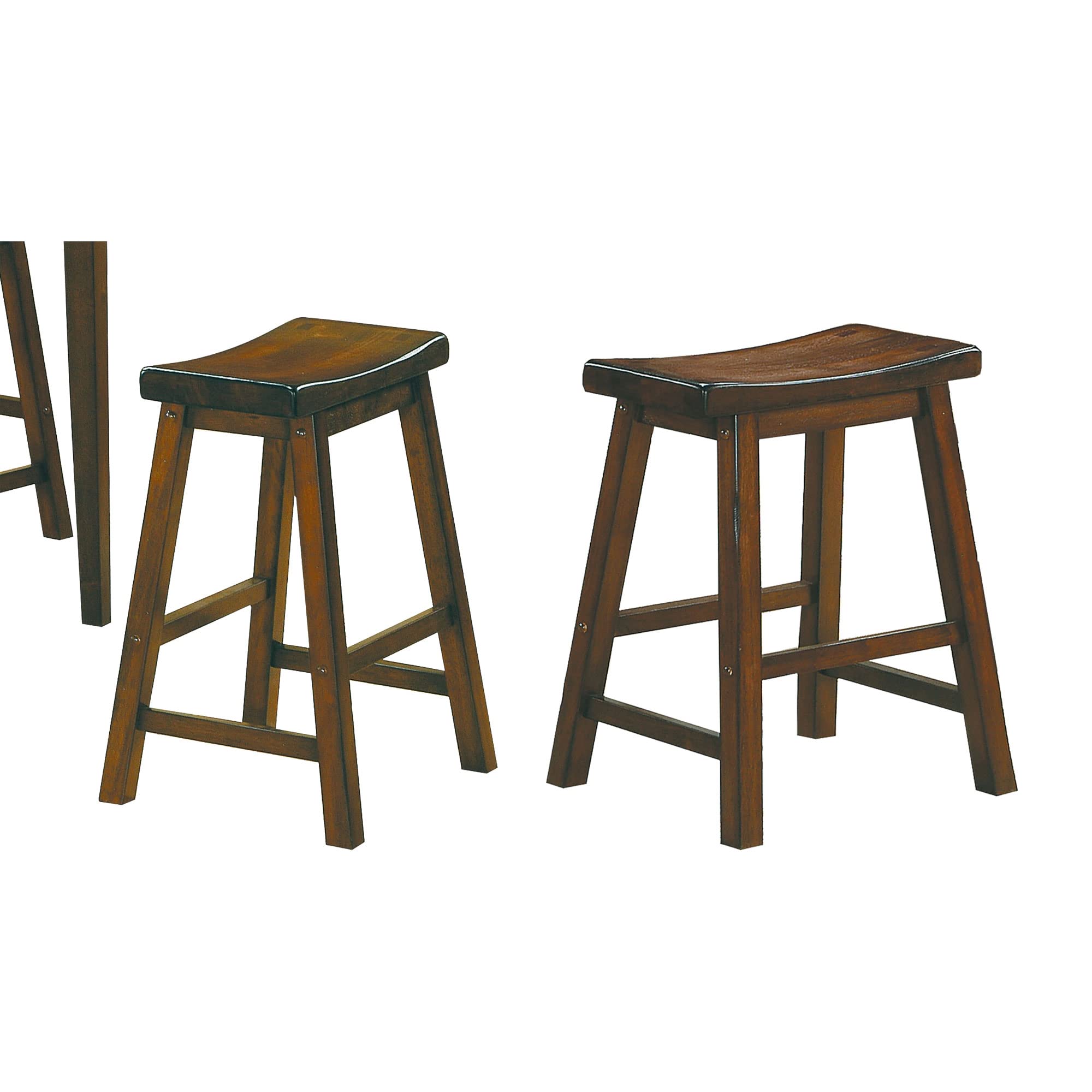 Solid Wood Backless Kitchen Bar Stools Set of 2 - 24