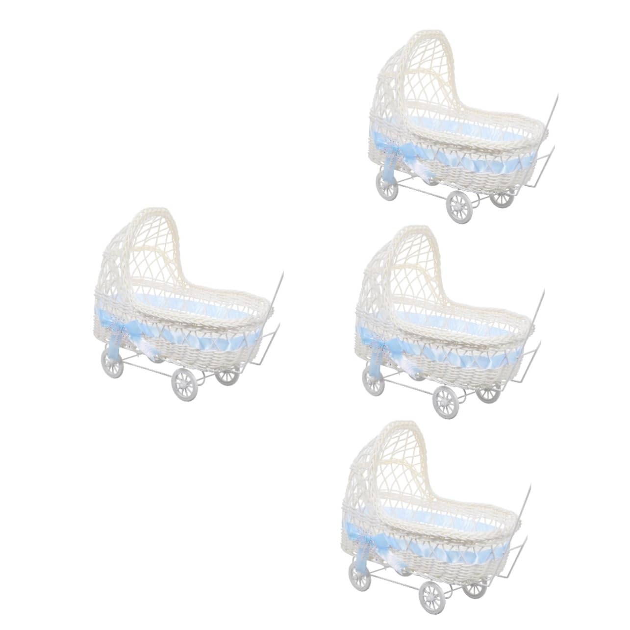 VICASKY 4-Piece Set Small Woven Baskets - Wedding Favors, Flower Baskets, Shower Party Supplies, Candy Storage - Perfect for Baby Showers, Bridal Decor & Home Organization