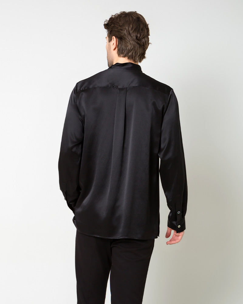 Premium Silk Men's Casual Long Sleeve Shirt - Breathable & Comfortable for Office, Travel & Special Occasions
