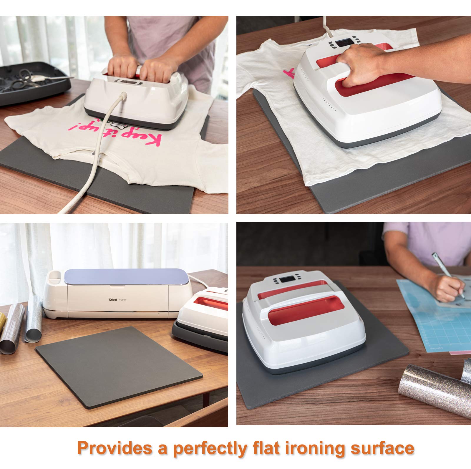 Thickest 0.33 Inch Silicone Heat Press Mat for Cricut Easypress & Heat Transfer Machines - Perfect for T-Shirt Printing, DIY Crafts & Sublimation Projects (Mat-1515)