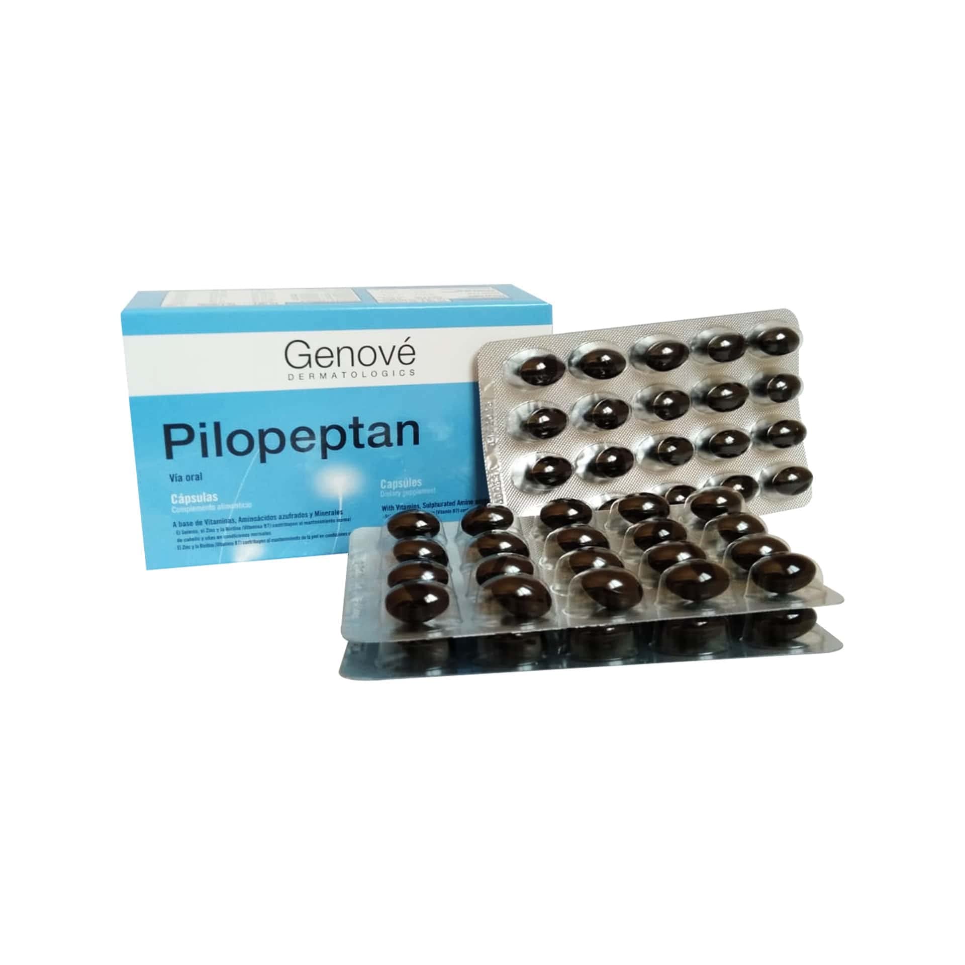3 Pack Genové Pilopeptan 60 Capsules - Hair Loss Treatment for Women & Men - Natural Hair Regrowth Supplement - Oral Solution for Thicker Hair - Home & Travel Use
