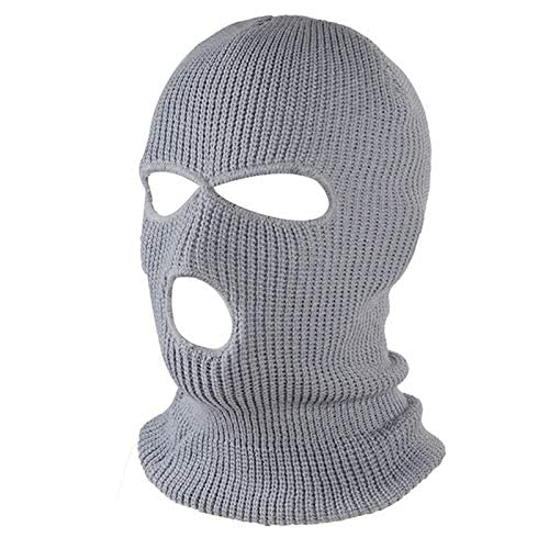 3 Hole Winter Knitted Ski Mask - Warm Full Face Cover Balaclava for Adults | Cold Weather Outdoor Sports, Skiing, Snowboarding & Motorcycle Riding