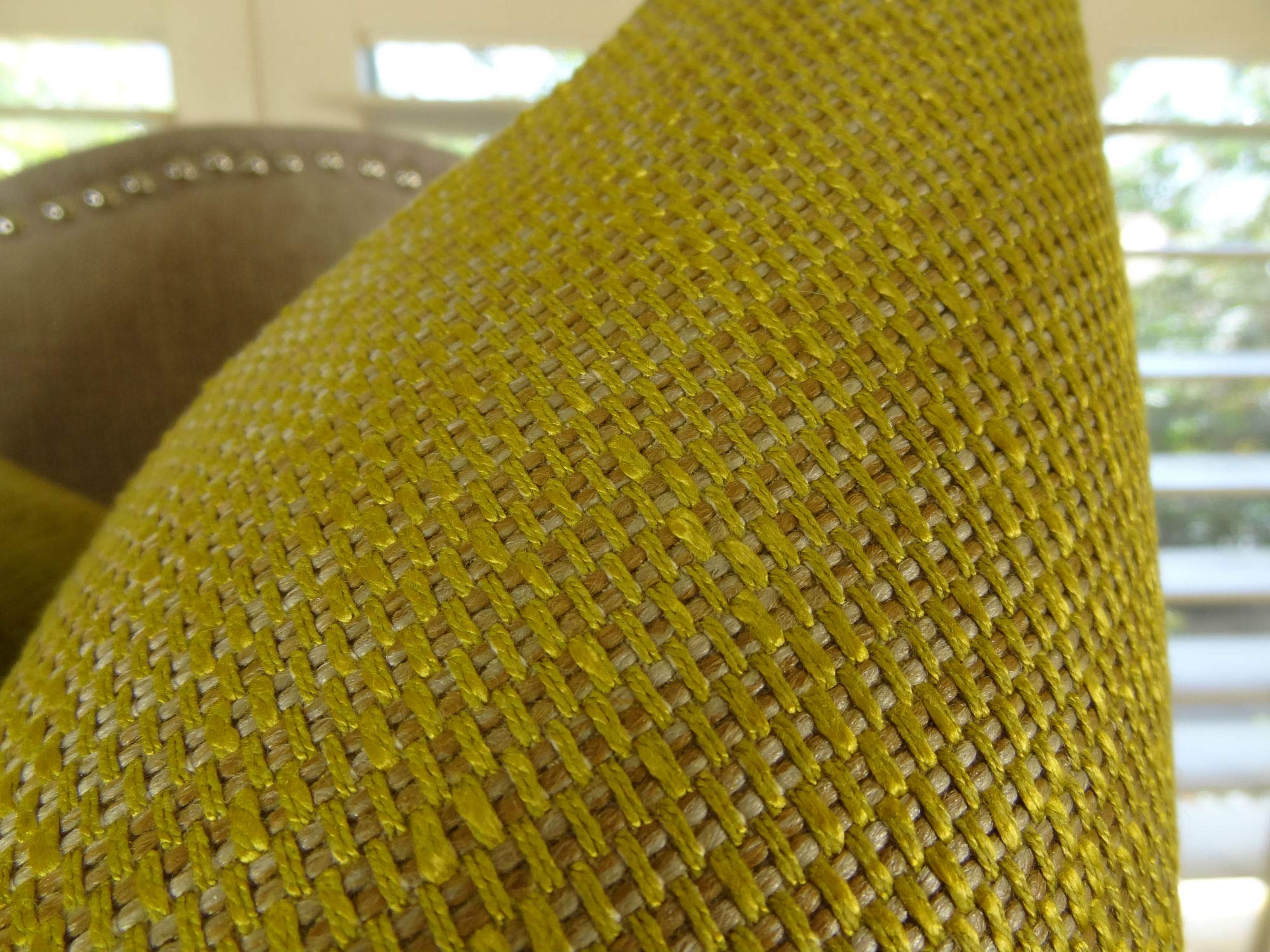 Plutus Lemon Curry Handmade Decorative Throw Pillow 16x16 Inch - Metallic Citrine & Gold Accent Cushion for Sofa, Bed, Living Room Decor
