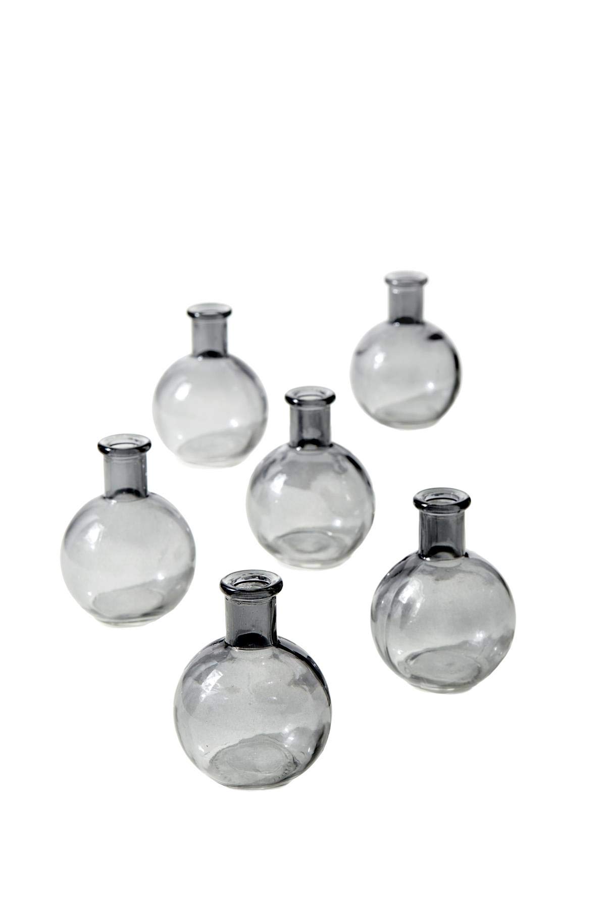 36-Pack Smoke Grey Glass Ball Bud Vases - 4