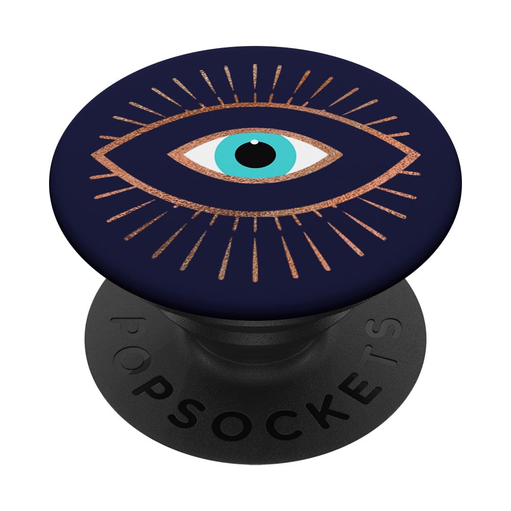Rose Evil Eye Navy Blue PopSockets Standard PopGrip - Swappable Phone Grip & Stand for iPhone, Samsung & Smartphones (Perfect for Selfies, Videos & Secure Holding)