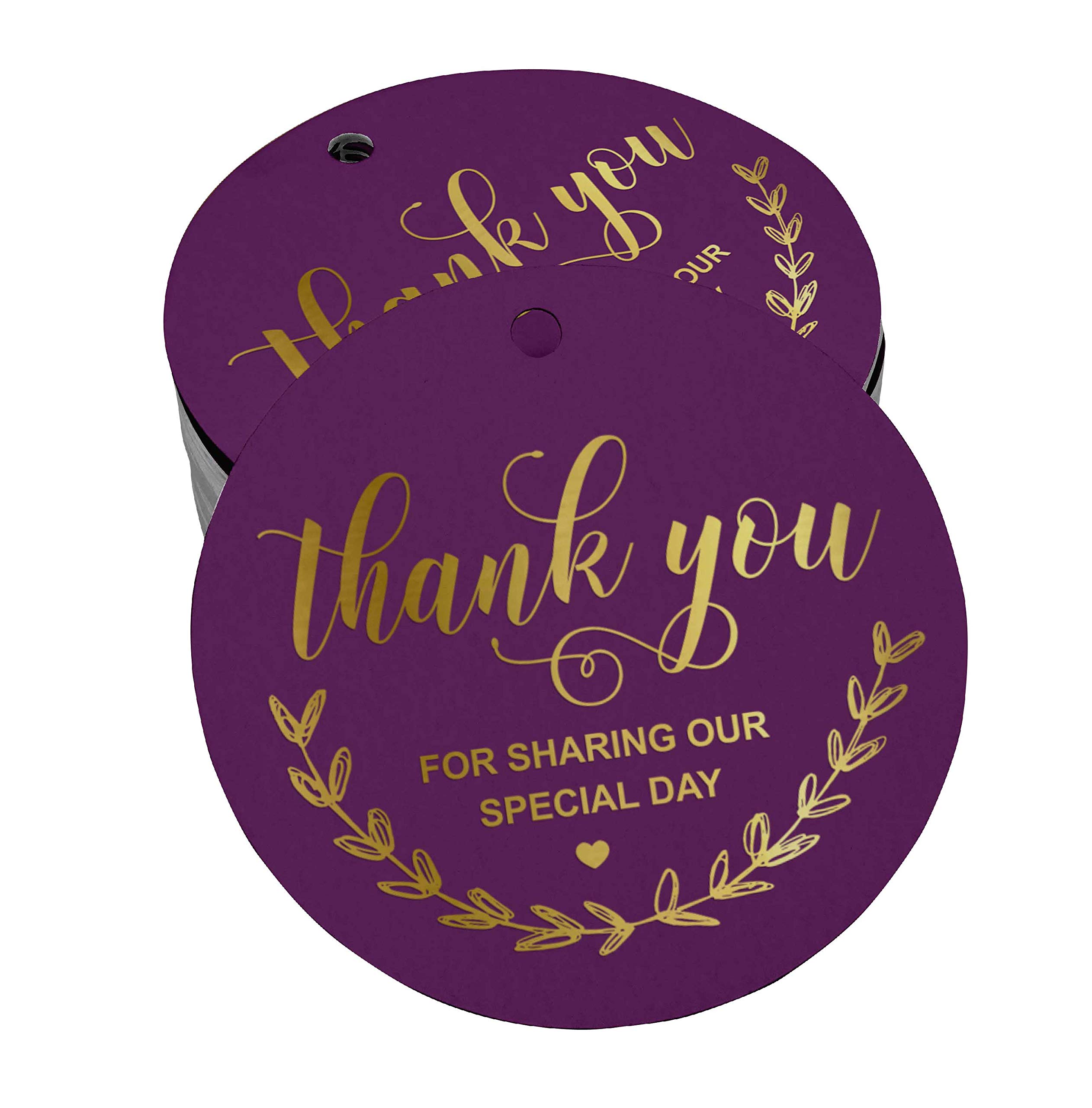 Premium Gold Foil Thank You Tags - 50pcs Elegant Wedding, Bridal Shower, Baby Shower, Birthday & Retirement Party Favors - Perfect for Gift Wrapping, DIY Crafts & Special Event Decorations