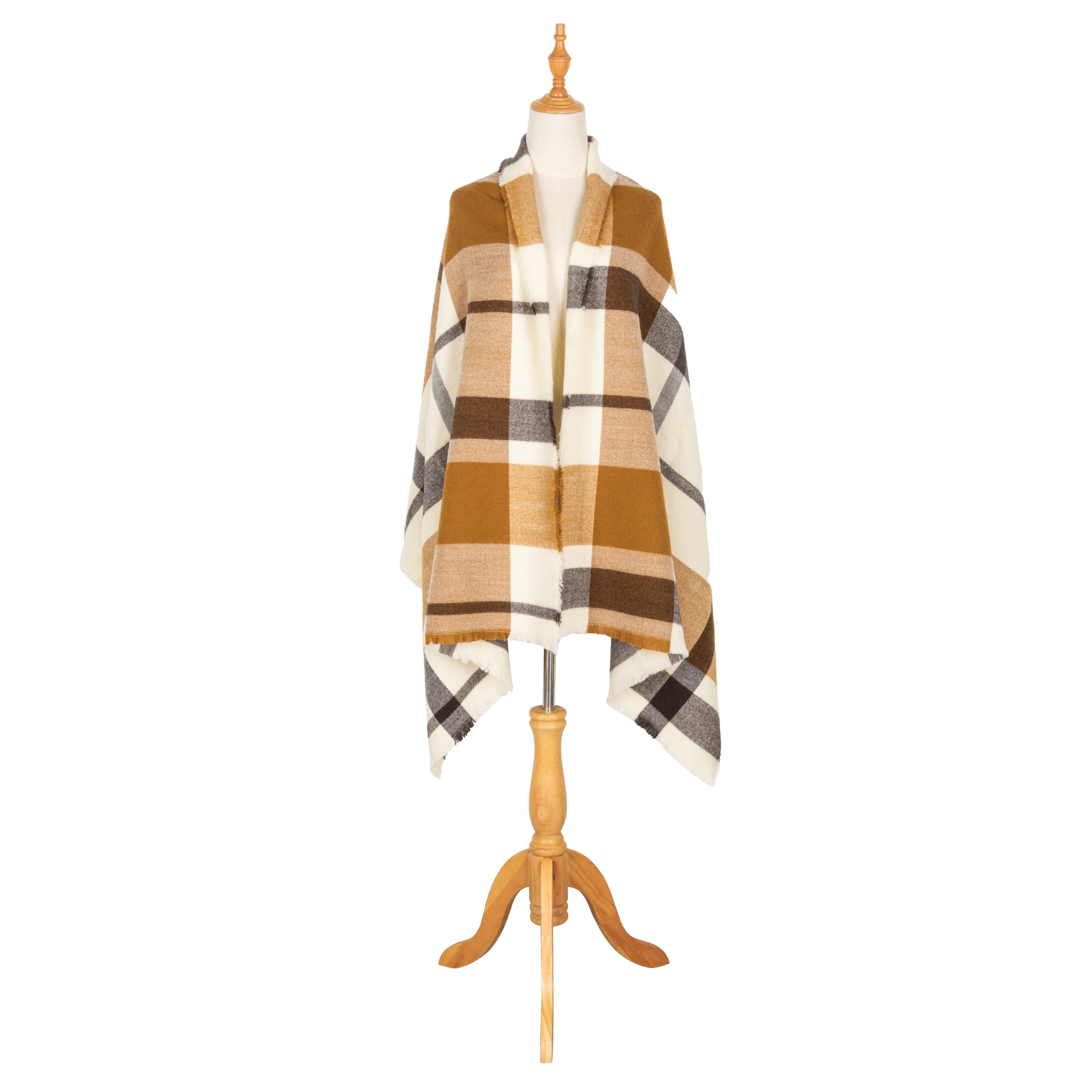 Dakota Women's Woven Plaid Scarf with Raw Edges - Soft Winter Fashion Accessory for Cold Weather & Stylish Outfits