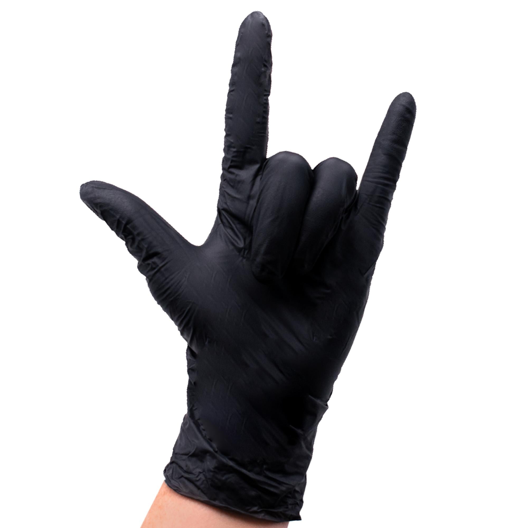 Premium Black Nitrile Gloves - 100 Count, Disposable, Powder-Free, Latex-Free - Ideal for Medical, Dental, Tattoo & Food Handling Safety