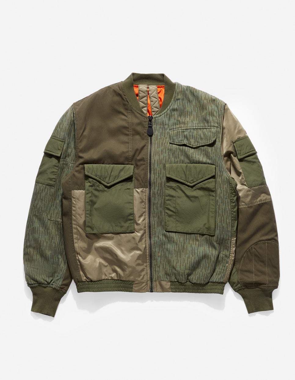 Upcycled WEP MA1 Flight Jacket in Olive Green - Vintage Military Style Bomber Jacket for Men | Perfect for Outdoor Adventures, Casual Wear & Street Fashion