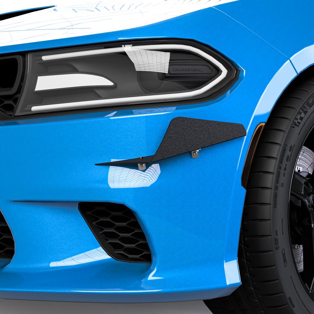 Vicrez L2R Front Bumper Canards vz102231 for Dodge Charger SRT 2015-2022 | High-Performance Aero Upgrade | Perfect for Racing & Street Customization