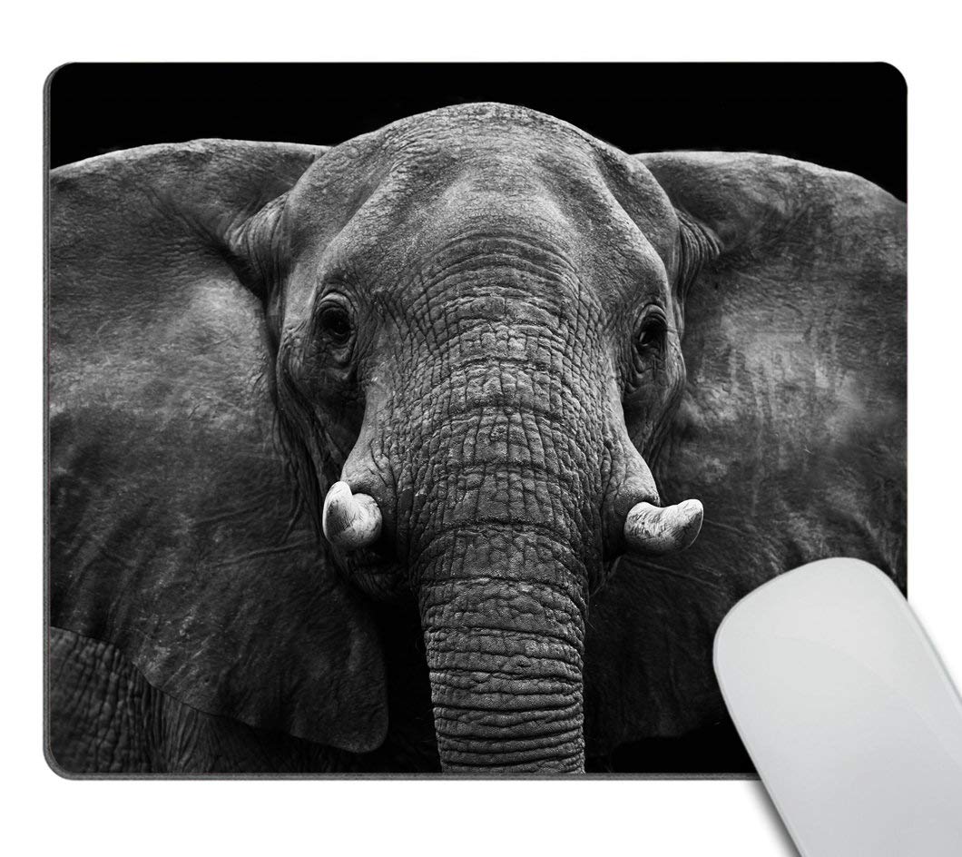 Smooffly Elephant Non-Slip Rubber Gaming Mouse Pad - Large Rectangle Computer & Laptop Mousepad for Office, Work, and Gaming - Cute Animal Design for Home & Workspace