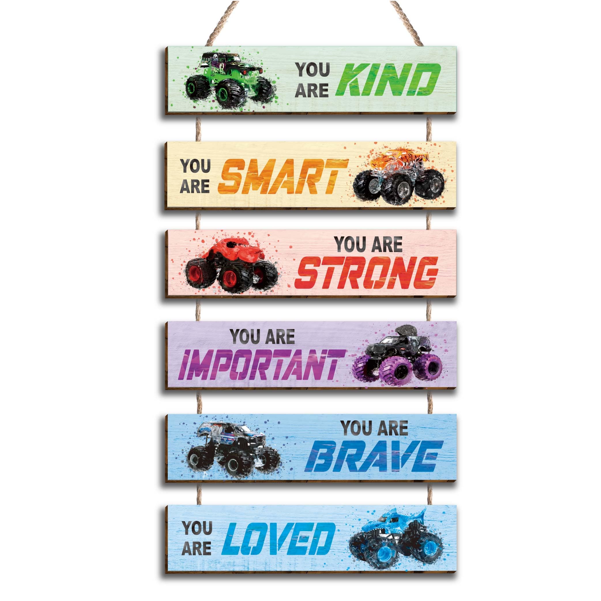 6 Pcs Racing Car Wall Decor Plaques with Inspirational Quotes - Motivational Kids Room Decor for Boys, Girls, Teens & Toddlers - Perfect for Bedroom, Nursery, Playroom and Birthday Party Decorations