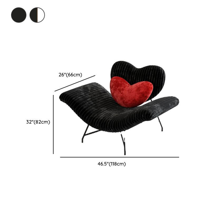Minimalist Striped Lounge Chair with Midnight Black Pillow Back - Reclining Sofa with Removable Slipcover & Cushion - Perfect for Living Room, Bedroom or Office Relaxation