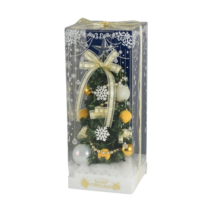 ELITE LED Table Top Mini Christmas Tree 27cm Gold - Perfect for Holiday Home Decor, Office Desk & Festive Party Centerpiece