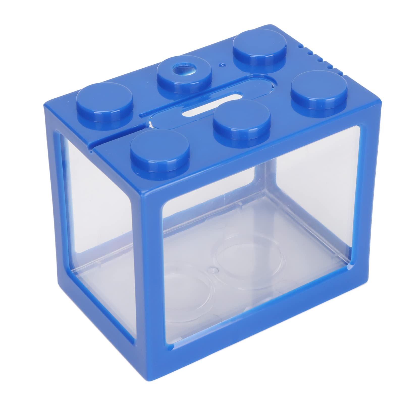 Small Blue Fish Tank with Waterfall - Betta Aquascaping Decor, Plastic & Corrosion Resistant for Office & Home Use | Perfect for Desktop, Zen Decor, and Relaxation Spaces