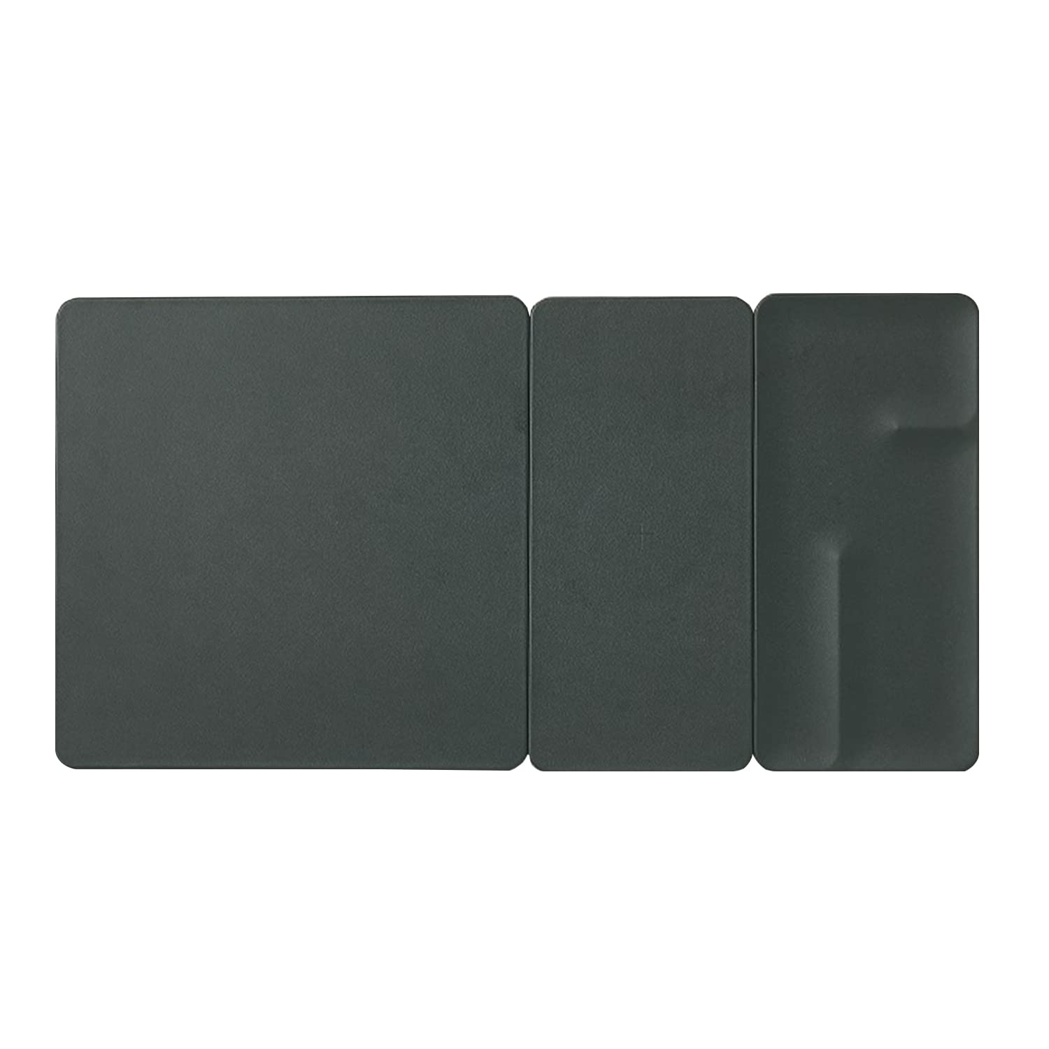 3-in-1 Wireless Charging Mouse Pad with Desk Tray - Fast Qi Charger for iPhone 12/11/XR/Xs/X/8, Samsung Galaxy S10/S9/S8, AirPods - Ergonomic Mousepad Mat for Office & Gaming (Deep Green)
