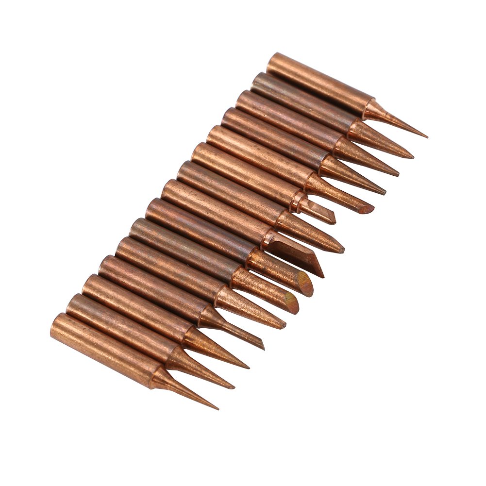 15-Pack Lead-Free Copper 900M-T Soldering Iron Tips - High Thermal Conductivity, Easy Tinning, Anti-Magnetic for 936/937/938 Soldering Stations - Perfect for Electronics Repair, DIY Projects & PCB Work