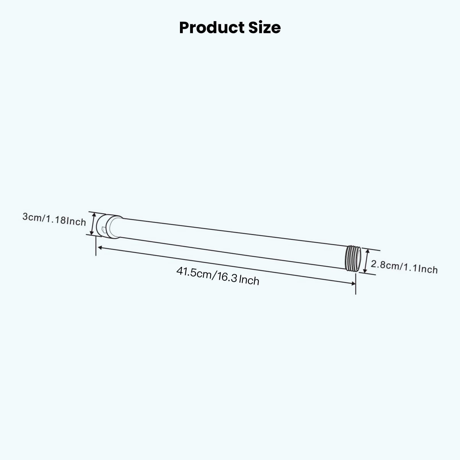 Gotonovo 16 Inch G3/4 Shower Extension Tube - Longer Shower Pipe in Antique Brass Finish for Bathroom & RV Upgrades | Perfect for Low-Ceiling Showers and Space-Saving Installations