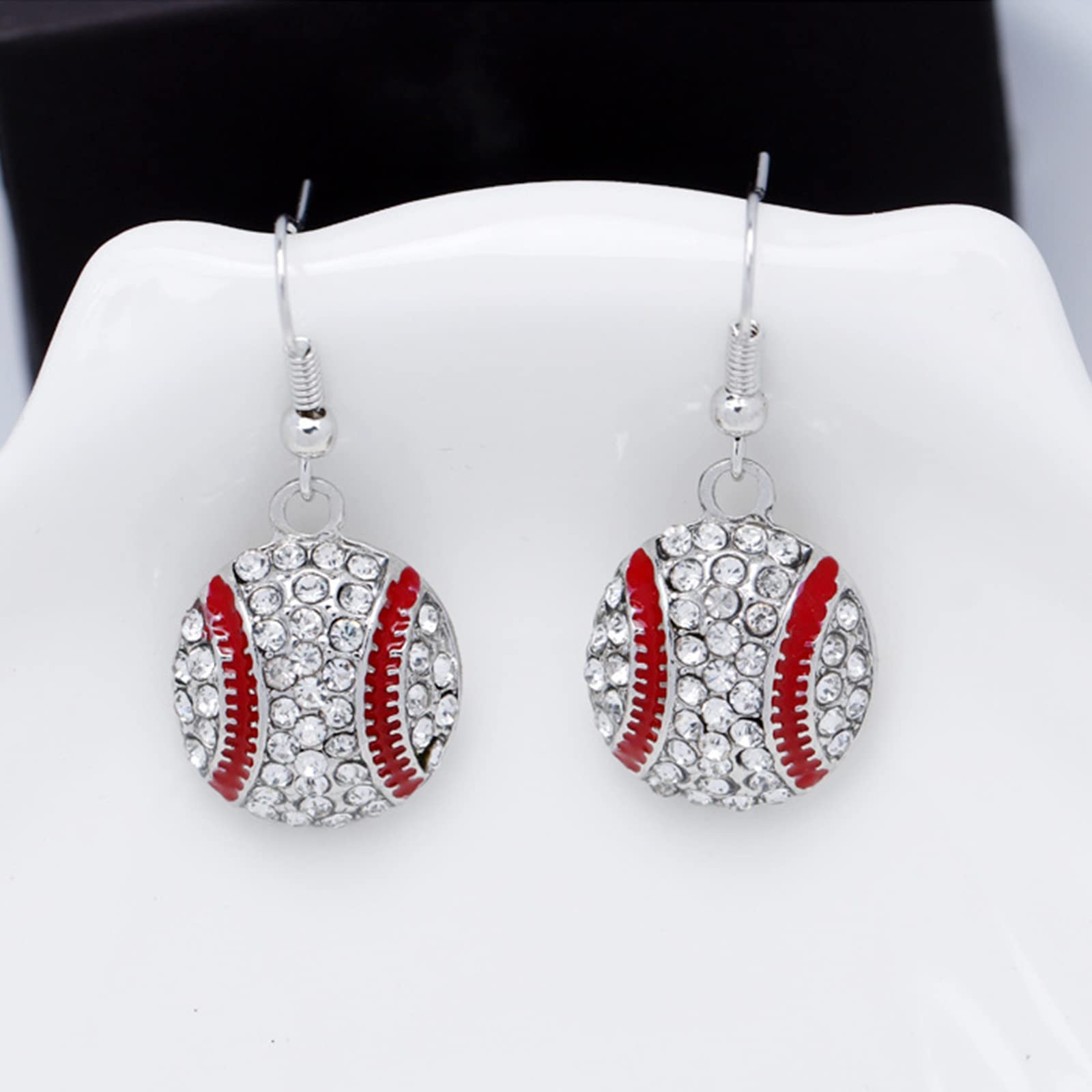 **CZ Baseball Dangle Earrings for Women - Elegant Softball & Football Sports Jewelry - Perfect Game Day Accessories & Gifts for Players & Fans**    *(Ideal for Game Days, Sports Events, Casual Wear & Gift Giving)*