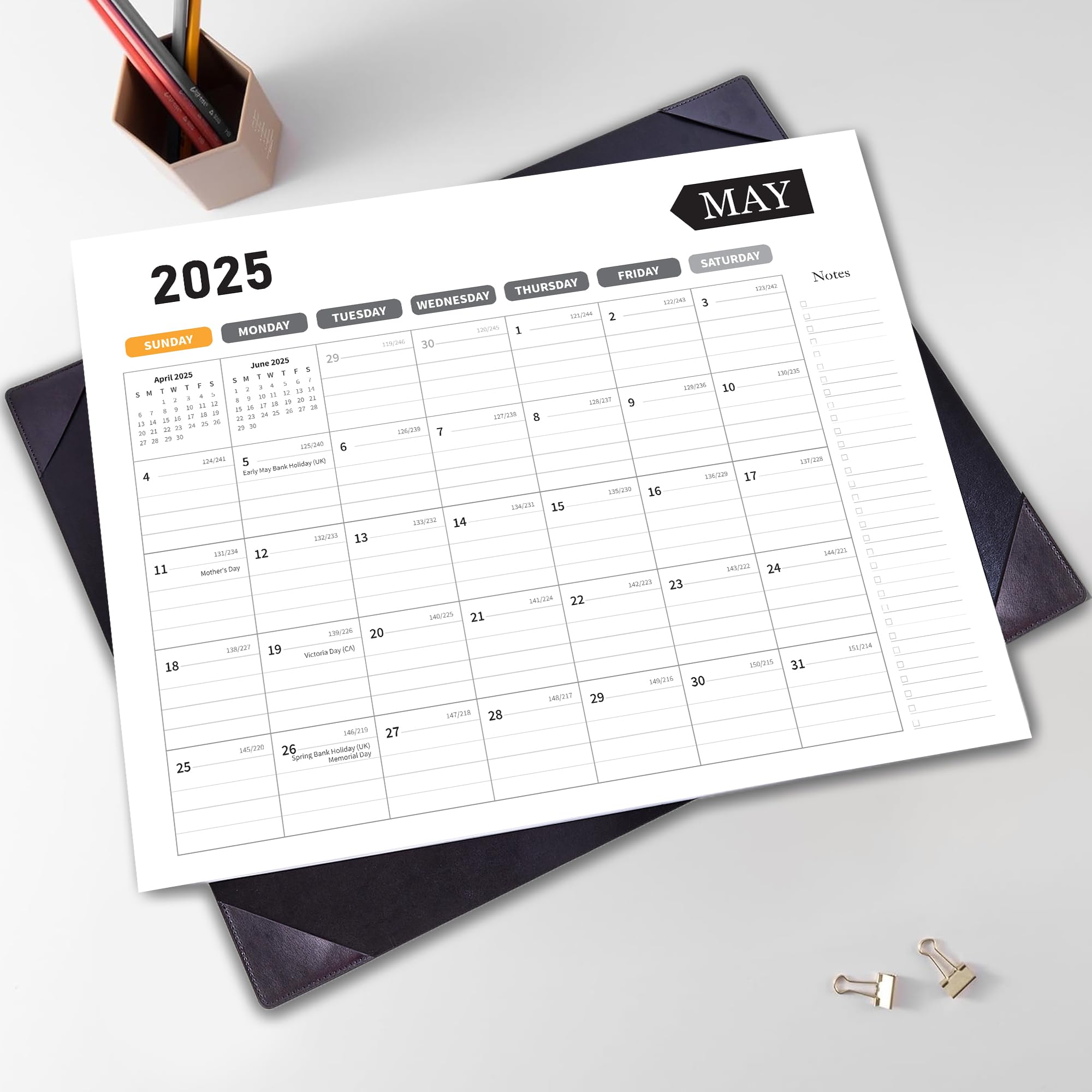 2025-2026 18-Month Large Desk Calendar with Protective Pad - 22x17 Inches, January 2025 to June 2026 - Perfect for Home, Office, School & Classroom Organization | Desk Protector & Planning Tool