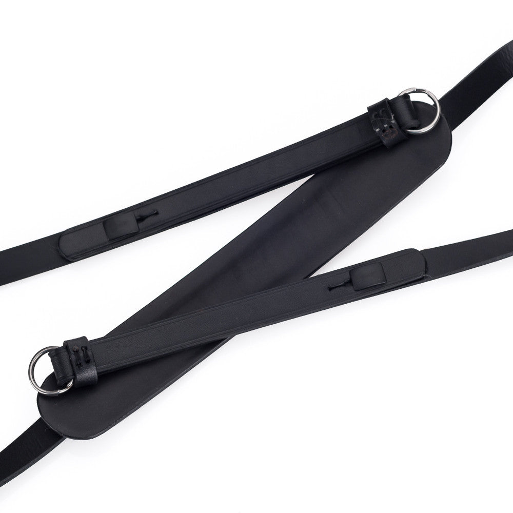 Leica M Monochrom Camera Neck Strap - Premium Black Leather Strap for Leica M Series Cameras - Perfect for Travel, Street Photography & Everyday Use