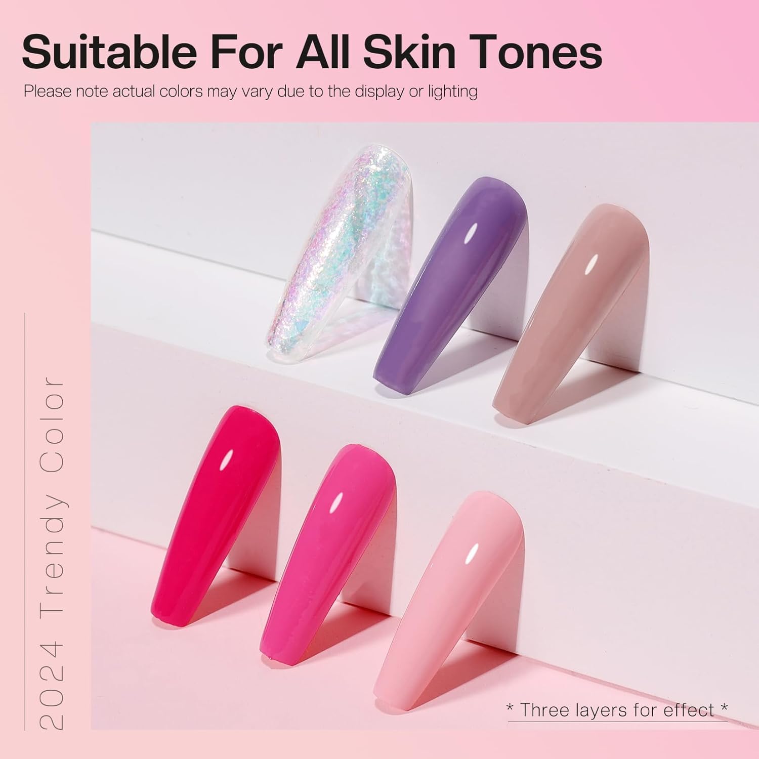 Morovan Nail Polish Set: 0.25oz Pink Glitter Fast-Drying Nail Polish Kit, Bulk Glossy Nail Polish Gift for Women - Perfect for Manicures, Pedicures, Nail Art & Home Salon Use