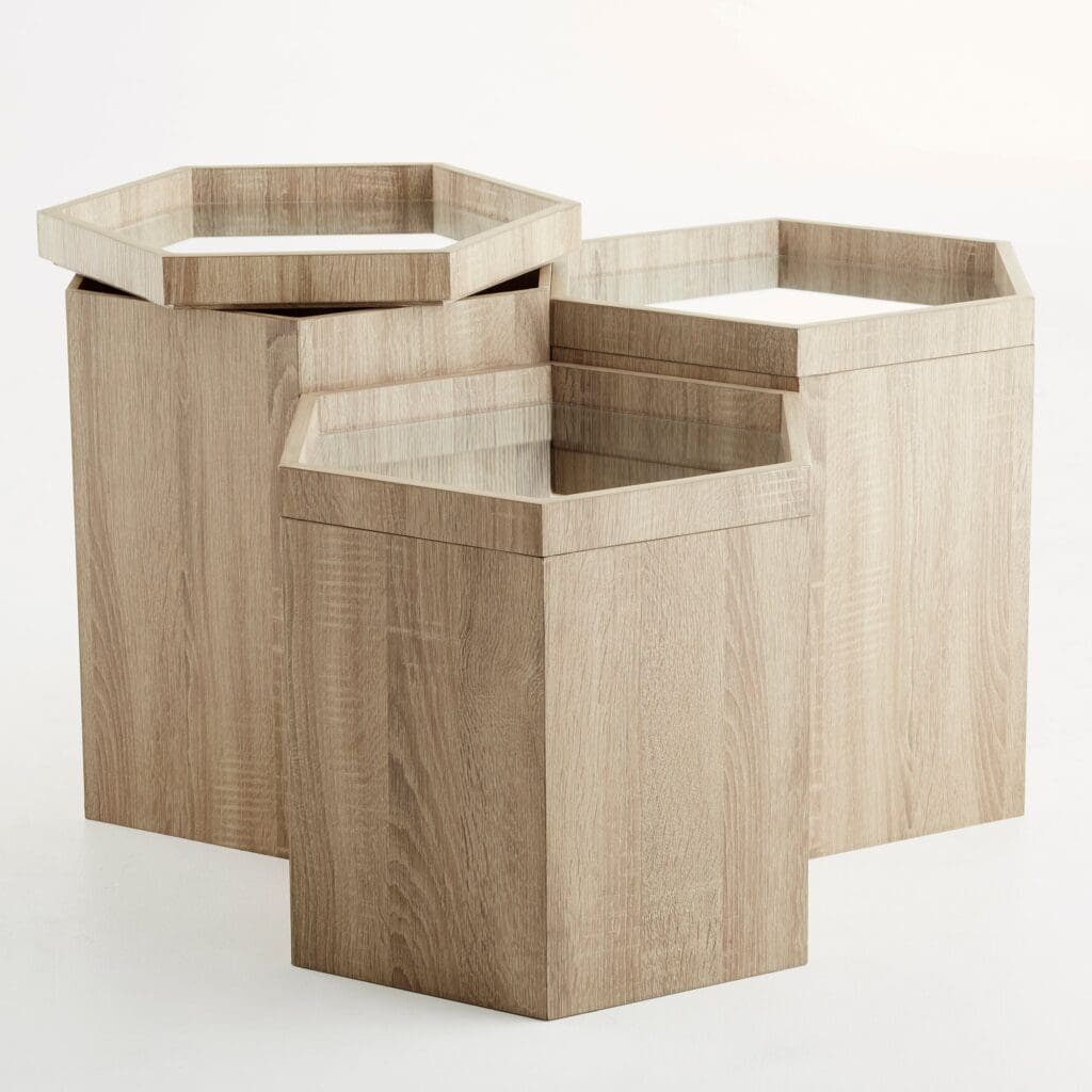 Cyan Design 09886 Honeycomb Tray Table - Small Oak Veneer Side Table | Modern End Table for Living Room, Bedroom & Office | Perfect for Coffee, Books & Decor