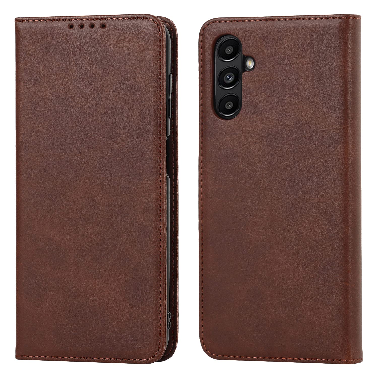 Havaya Samsung Galaxy A13 5G Wallet Case with Card Holder - Flip Folio Leather Phone Cover for Women (Dark Brown) | Perfect for Everyday Use, Business & Travel Protection