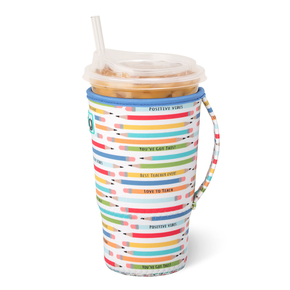Teacher Life Large Iced Cup Coolie - 40oz Insulated Tumbler with Lid & Straw for Coffee, Tea & Cold Drinks - Perfect for Classroom, Office & Outdoor Activities